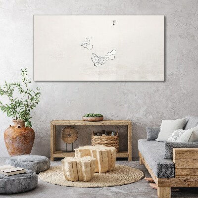 Delicate birds on the background Canvas print