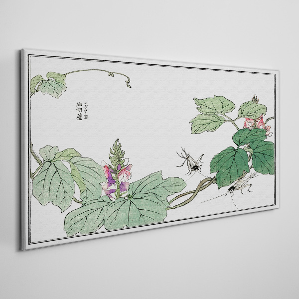 Flowers and insects in harmony Canvas print