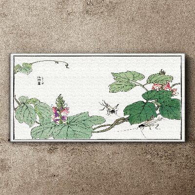 Flowers and insects in harmony Canvas print