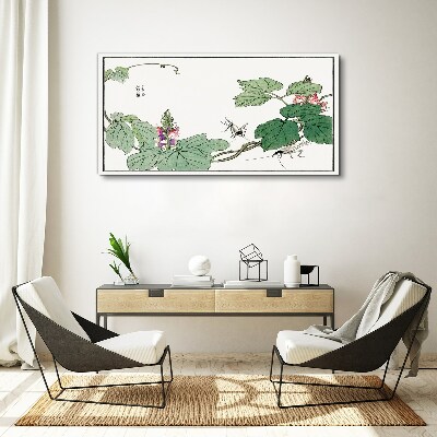 Flowers and insects in harmony Canvas print