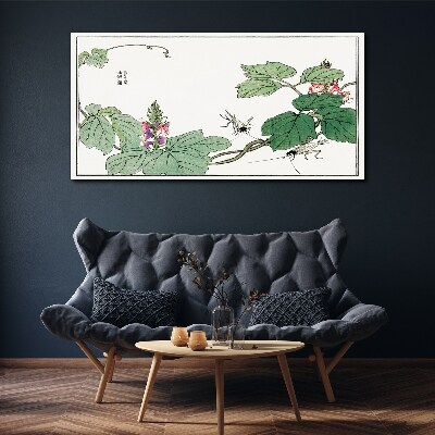 Flowers and insects in harmony Canvas print