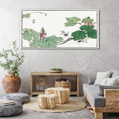 Flowers and insects in harmony Canvas print