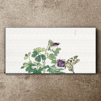 Floral harmony with butterfly Canvas print