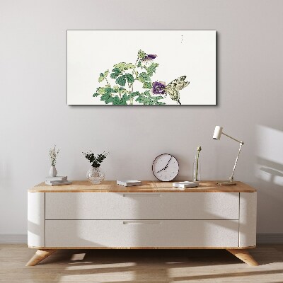 Floral harmony with butterfly Canvas print