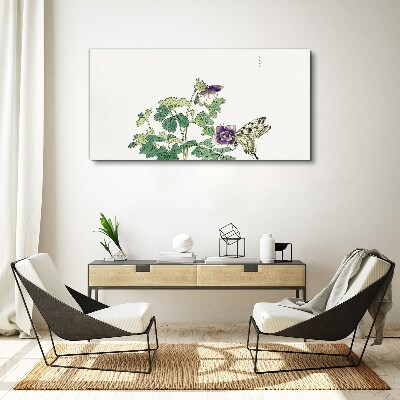 Floral harmony with butterfly Canvas print