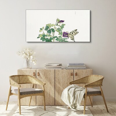 Floral harmony with butterfly Canvas print