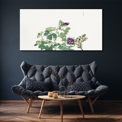 Floral harmony with butterfly Canvas print