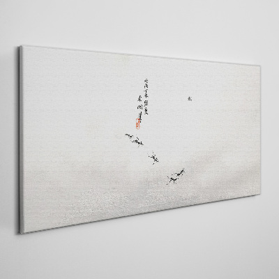Peaceful nature with calligraphy Canvas print