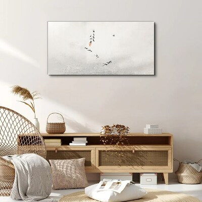 Peaceful nature with calligraphy Canvas print