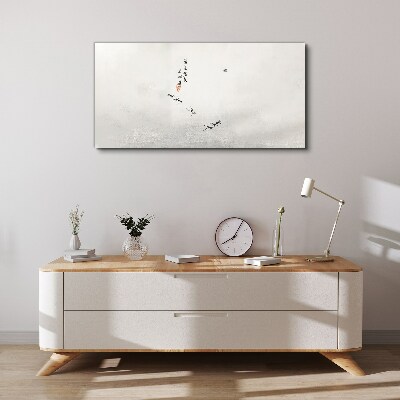 Peaceful nature with calligraphy Canvas print
