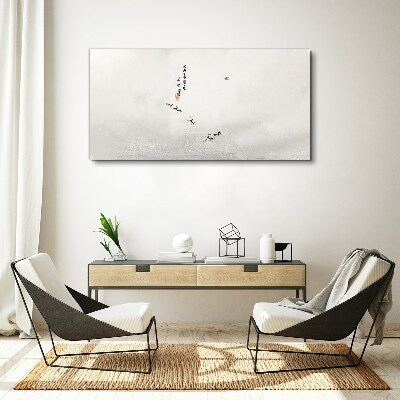 Peaceful nature with calligraphy Canvas print
