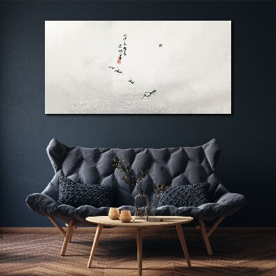 Peaceful nature with calligraphy Canvas print