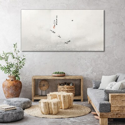Peaceful nature with calligraphy Canvas print