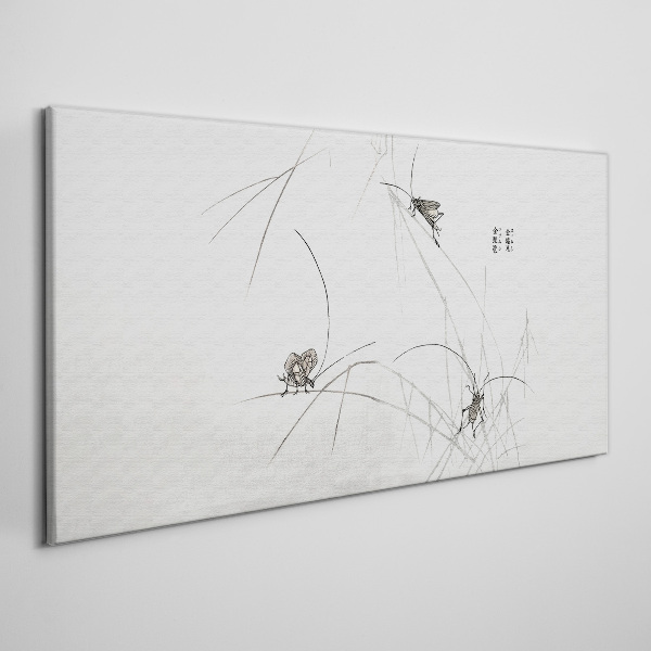 Butterflies on the grass background Canvas print