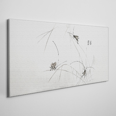 Butterflies on the grass background Canvas print