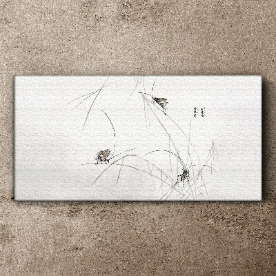 Butterflies on the grass background Canvas print