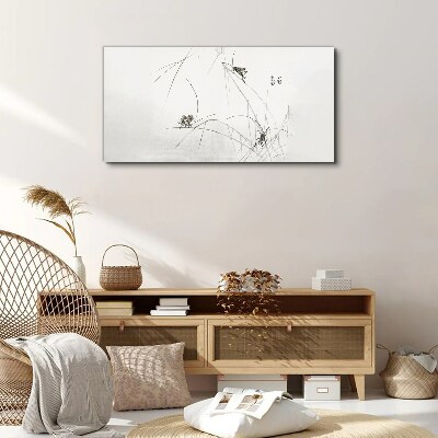 Butterflies on the grass background Canvas print