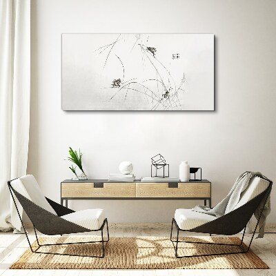 Butterflies on the grass background Canvas print