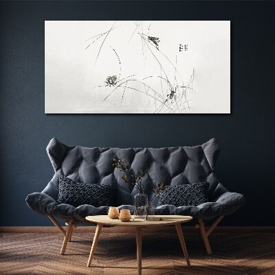 Butterflies on the grass background Canvas print
