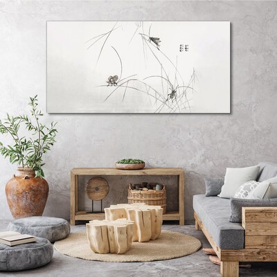 Butterflies on the grass background Canvas print