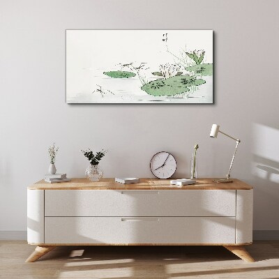 Water lilies on the pond Canvas print