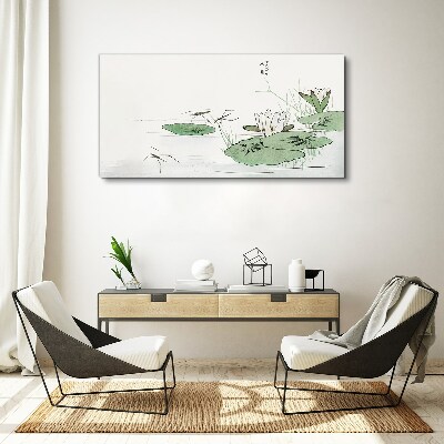 Water lilies on the pond Canvas print