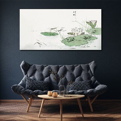 Leaves lake insects Canvas print