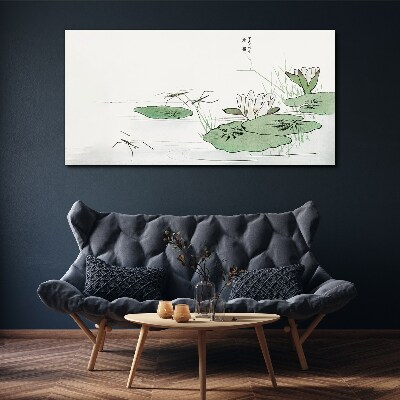 Water lilies on the pond Canvas print