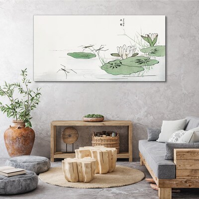 Water lilies on the pond Canvas print