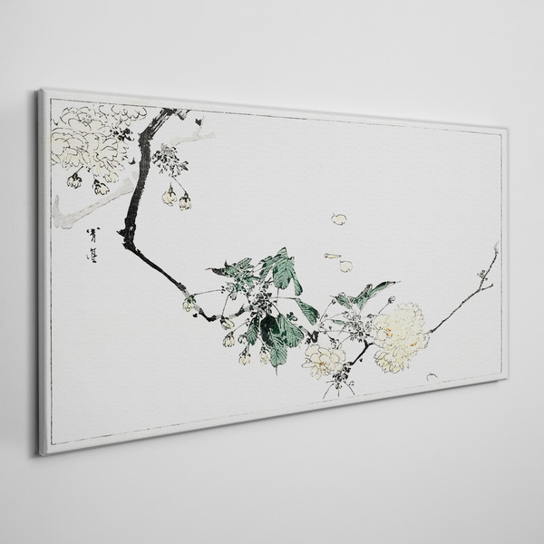 A floral landscape in delicate shades Canvas print