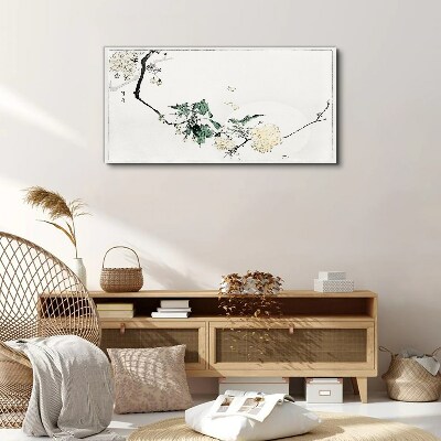 A floral landscape in delicate shades Canvas print