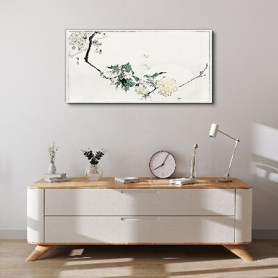 A floral landscape in delicate shades Canvas print