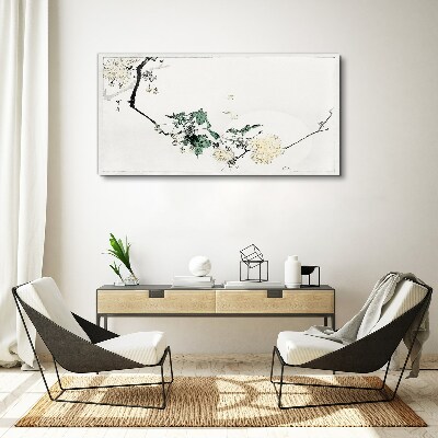 A floral landscape in delicate shades Canvas print