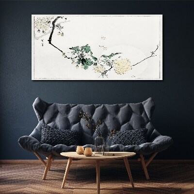 A floral landscape in delicate shades Canvas print