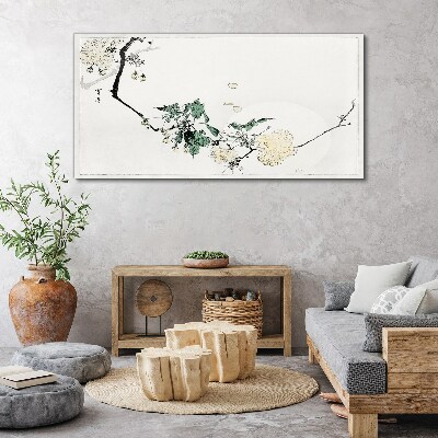 A floral landscape in delicate shades Canvas print