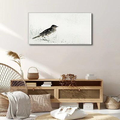 Bird on the grass background Canvas print