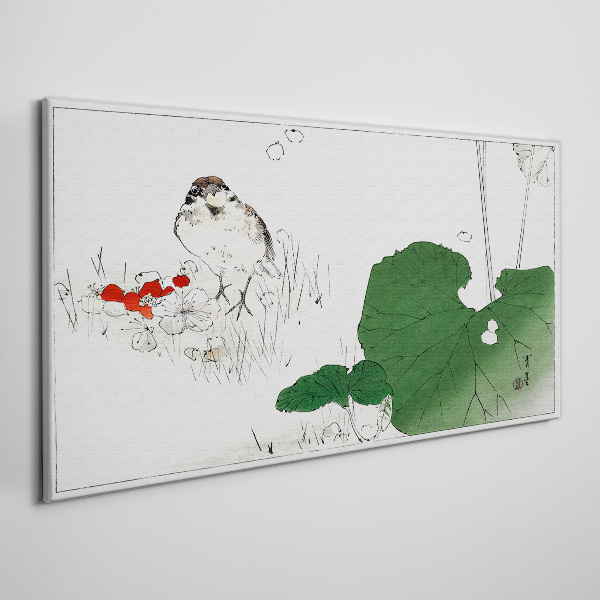 A winged guest in a green environment Canvas print