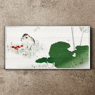 A winged guest in a green environment Canvas print