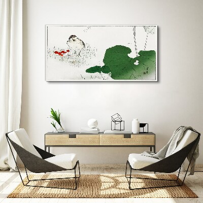 A winged guest in a green environment Canvas print