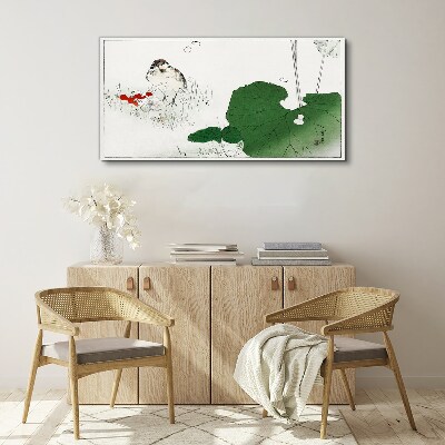 A winged guest in a green environment Canvas print