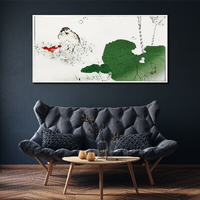 A winged guest in a green environment Canvas print