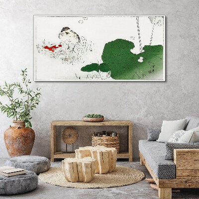 A winged guest in a green environment Canvas print