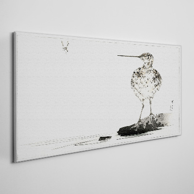 Bird on a minimalist background Canvas print
