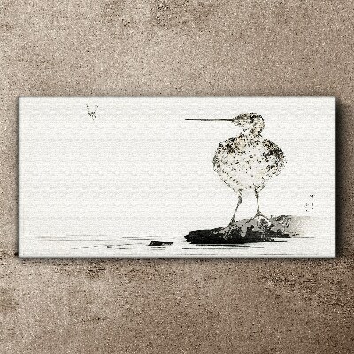 Bird on a minimalist background Canvas print
