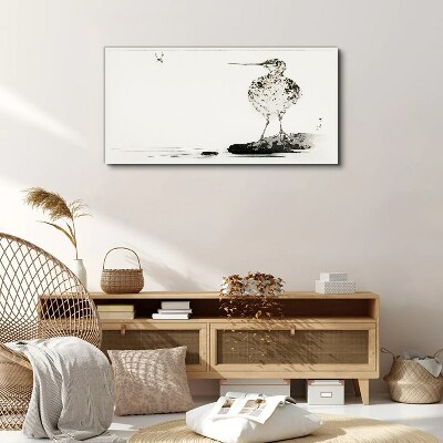 Bird on a minimalist background Canvas print