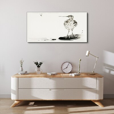 Bird on a minimalist background Canvas print