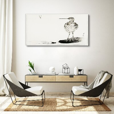 Bird on a minimalist background Canvas print