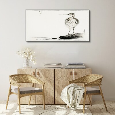 Bird on a minimalist background Canvas print