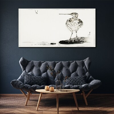 Bird on a minimalist background Canvas print