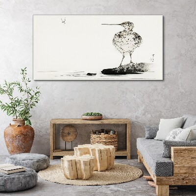 Bird on a minimalist background Canvas print